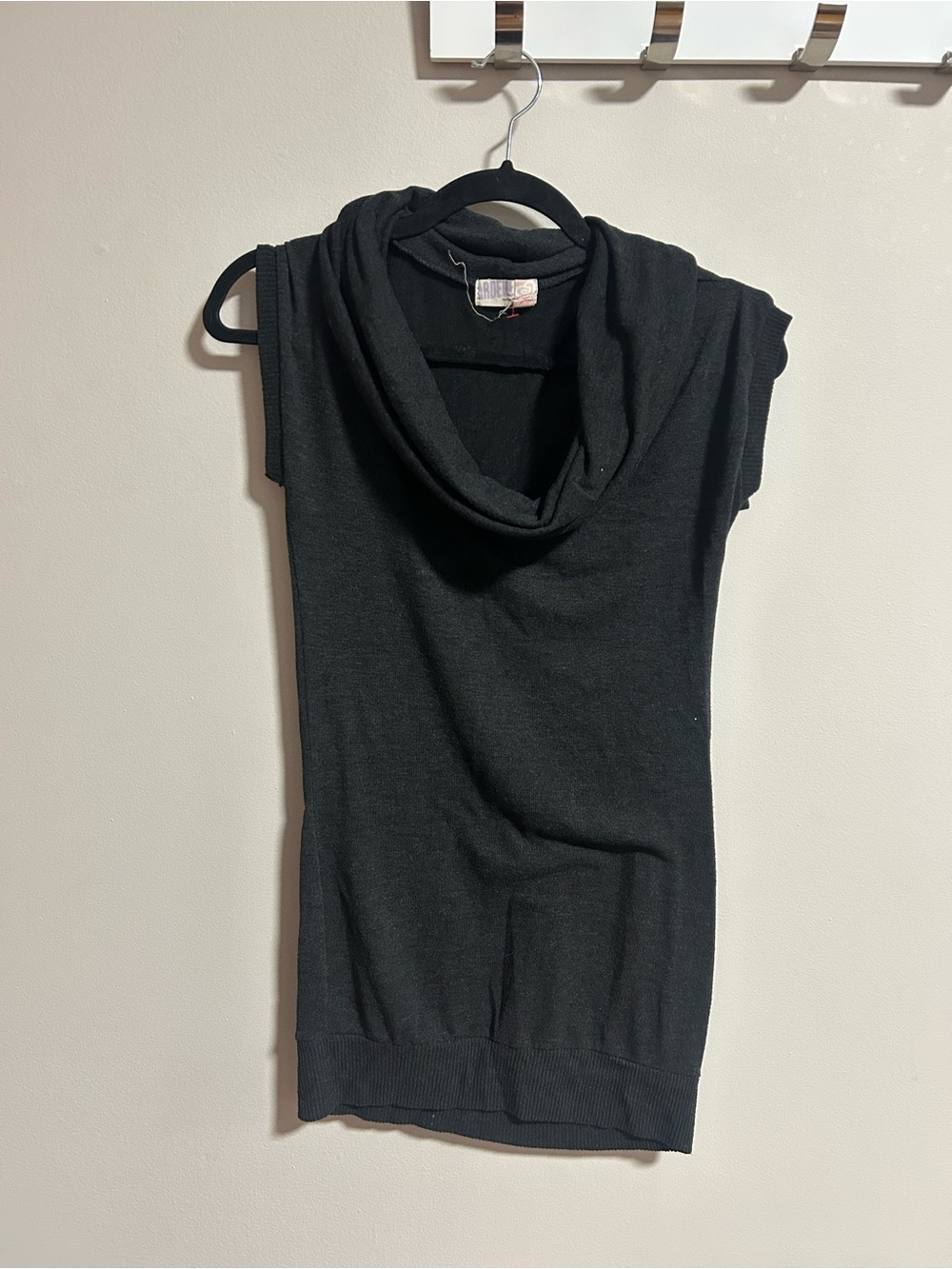 Sleeveless Cowl Neck Sweater - Black